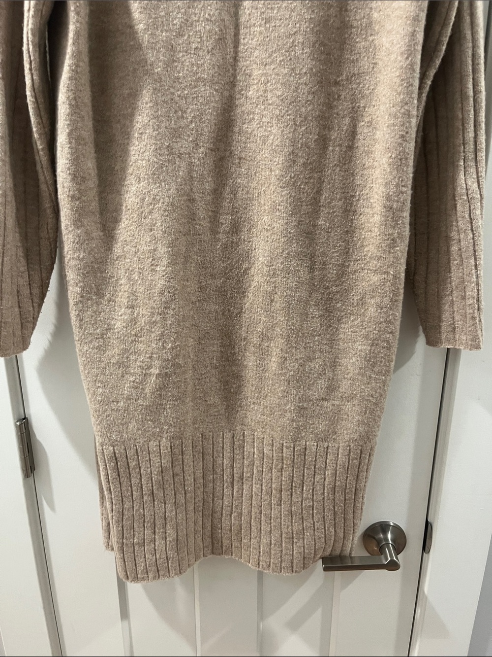 Cyrus XS Cozy Open-Front Long Cardigan Sweater Beige Wool Blend - Picture 12 of 14